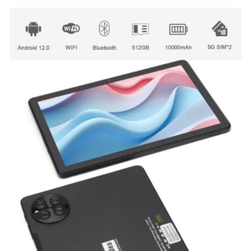 C Idea Cm8800 Plus Tablet With Keyboard - 10.1" - 512GB ROM - 8GB RAM - 5g Sim - 10000mAh - Black