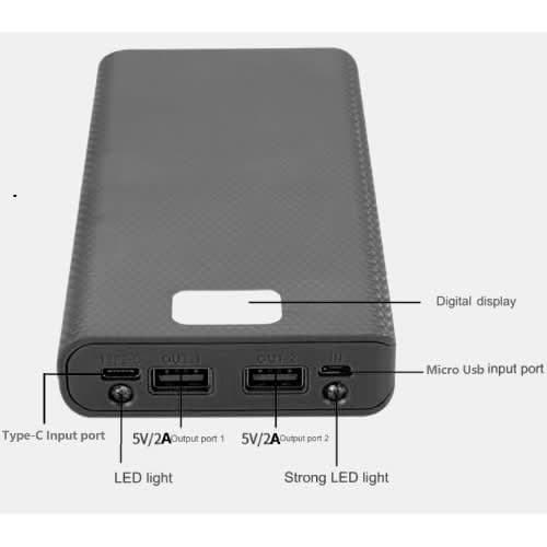 Diy 8-slot 18650 Power Bank Battery Box Mobile Power Supply Kit