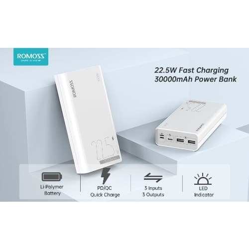 Power Bank Type C Pd Fast Charge Non- Display Type - Sense8pf Qc 22.5w - 30000mAh