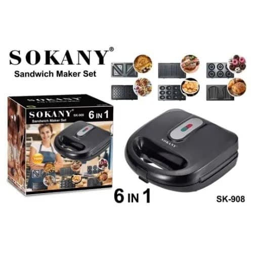 Sokany 6 In 1 Switchable Waffle And Sandwich Maker - 750W
