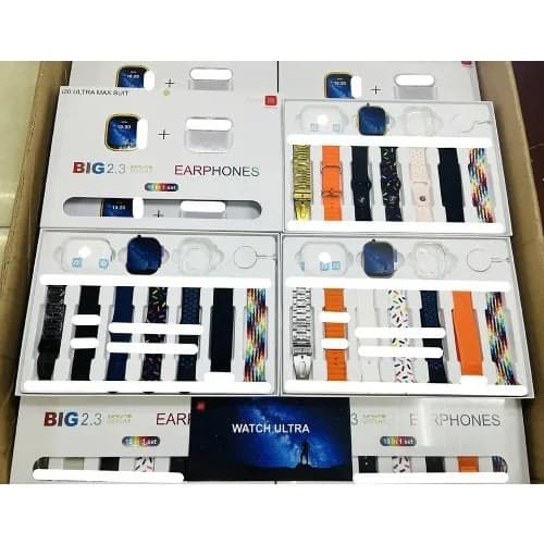 Hiwatch I20 Ultra Max Smart Watch + 7 Straps + Earbuds + Watch Case