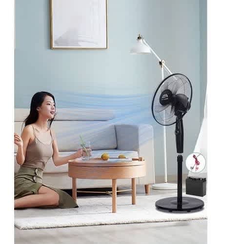 16'' Rechargeable DC Fan - 20W Solar Panel - 7Ah Battery- Lasts 24hrs