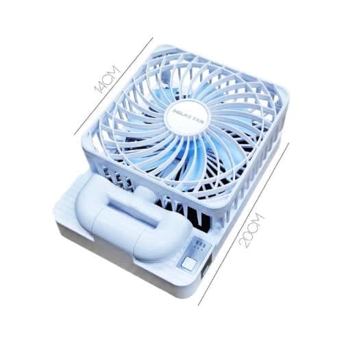 Solar And Usb Rechargeable Fan / Solar Fan - White