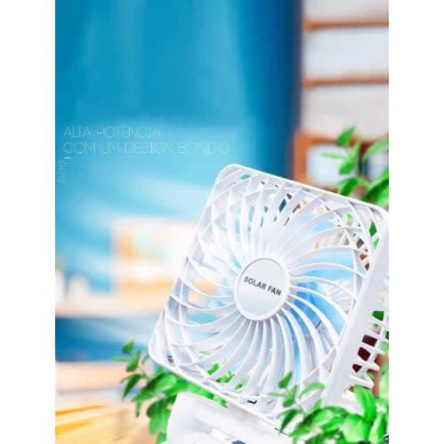 Solar And Usb Rechargeable Fan / Solar Fan - White