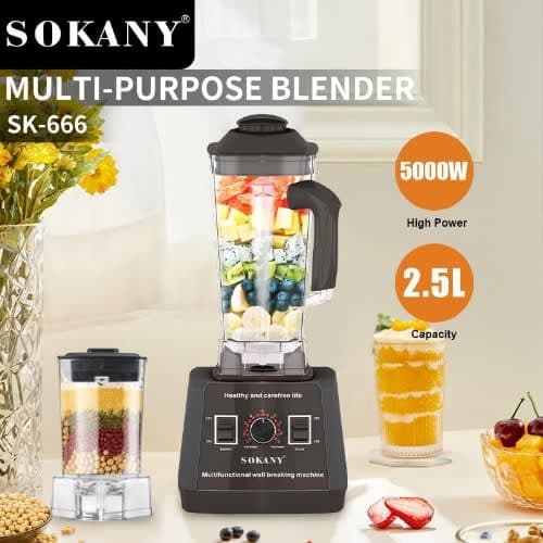 Sk-666 Blender 5000W - 2L - 2 In 1 Cup Food Processor