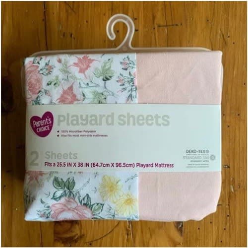 Microfiber Polyester Playard Sheets For Baby - 2 Pcs