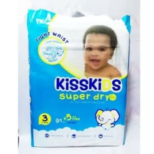 Kisskids Baby Diaper - Size 3 - 4-9kg - 91Pcs