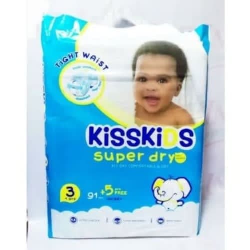 Kisskids Baby Diaper - Size 3 - 4-9kg - 91Pcs