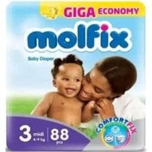Molfix Baby Diaper- Size 3-88pieces