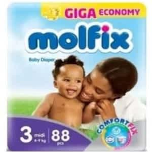 Molfix Baby Diaper- Size 3-88pieces