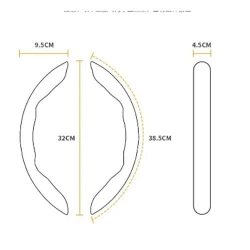 Non-slip Universal Formica Steering Wheel Grip Full Cover - Yellow- 3 Pieces