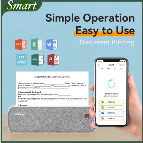 Mobile Wireless Inkless Bt A4 Thermal Printer