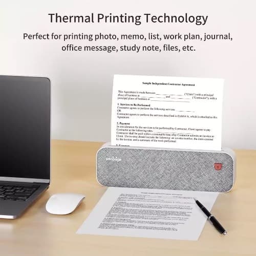 Mobile Wireless Inkless Bt A4 Thermal Printer