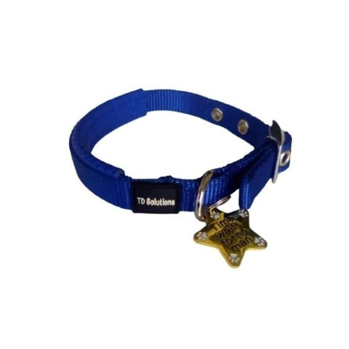 TD Authentic Dog Padded Double Nylon Collar- Blue(Big)