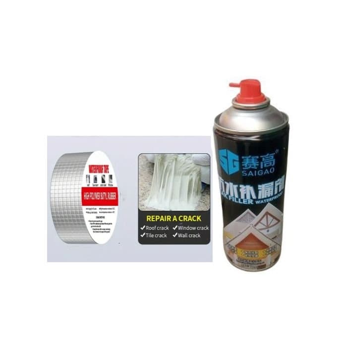 Roof Leak Repair Spray Sealant - 450ml + Leak Tape Sealant