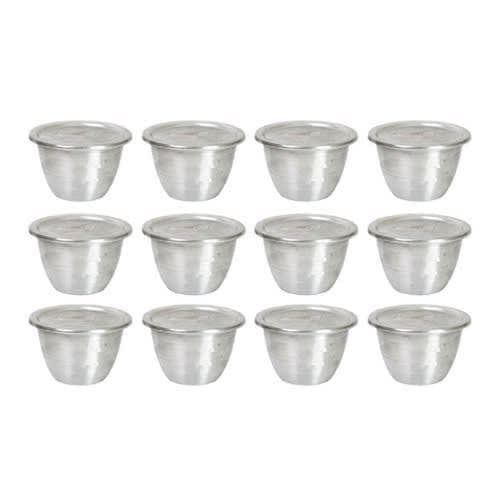 Aluminium Moi-moi Plate With Lid - 12 Pcs Set ( Big Size)